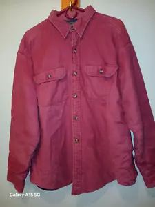 Woolrich Womens Pink Shacket Large Flannel Lined Button Cotton Casual - Picture 1 of 5