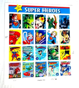 2005 DC Comics Super Heroes Collectible USPS 39 Cent Stamp Sheet Of 20 - Picture 1 of 21