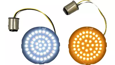 Custom Dynamics Genesis 4 Amber/White LED 1157 Front Turn Signal Inserts Harley - Image 1 of 4