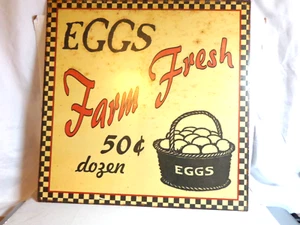 Farm Fresh Eggs Metal Sign Reproduction - Picture 1 of 2