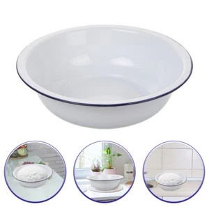Enamel Basin Old Fashioned Bowls Rustic Kitchen Enamelware Cookware Sourdough - Picture 1 of 12