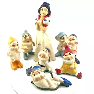 Set figurine plastica dura vintage Disney Biancaneve e i sette nani - Foto 1 di 24