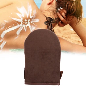 Brown Reusable Applicator Tanning Gloves Cream Lotion Mousse Body Cleaning Gl ZJ - Picture 1 of 12