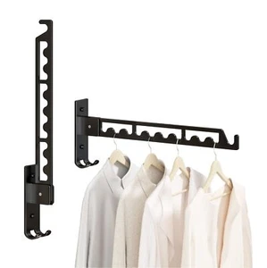 2 Pack Wall Mount Clothes Drying Rack Laundry Room Hanger Mounted Foldable - Picture 1 of 7