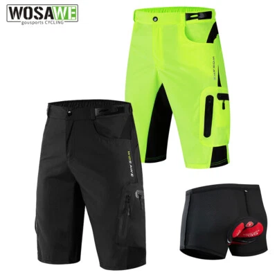WOSAWE Mens Cycling Baggy Shorts MTB Mountain Bike Sports Short Pants Underpants - Image 1 of 4