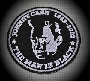 Johnny Cash Patch Aufnäher Aufbügler Country Rockabilly The Man In Black - Picture 1 of 1