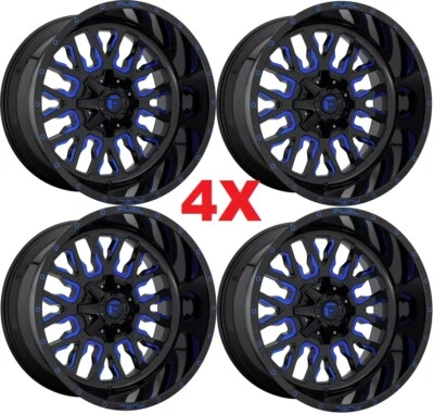 22 FUEL BLUE BLACK STROKE WHEELS RIMS F-150 F150 22X10 Foto 1 de 4