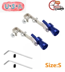 S Blue Turbo Noise Exhaust Muffler Pipe Whistle Car Oversized Roar Universal 2x - Imagen 1 de 9