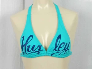 NWT Hurley Women's Swimwear Aqua Bikini Top Dark Blue Halter Swimsuit Size S-M - Picture 1 of 2