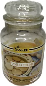 Gebrauchte Vintage Yankee Candle nicht mehr produziert schwarzes Band VANILLA COOKIE groß 22 Unzen WHITE LABEL - Bild 1 von 6