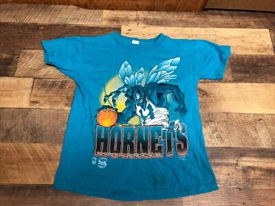Vintage Charlotte Hornets Youth 10-12 Blue Nba Basketball Made In Usa 90s - Image 1 of 4