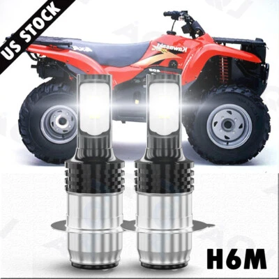 For Kawasaki Prairie 300 400 1999-2002 LED Headlight Kit H6 6000K White 2 Bulbs Foto 1 de 4