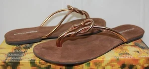 Jeffrey Campbell Malia-2 Bronze leather knotted slip on sandals New  - Picture 1 of 5