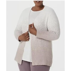 NWT Barefoot Dreams Confetti CozyChic UltraLite Open Cardigan Pearl Rose SIZE 2X - Picture 1 of 17