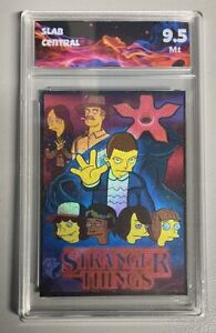 Carte nouveauté holographique Simpsons Stranger Things grade 9,5 dalle centrale