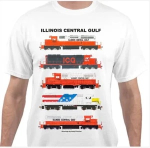 Illinois Central Gulf Locomotives Railroad T-Shirt by Andy Fletcher - Picture 1 of 1