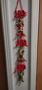 Vtg Kurt Adler Christmas Holly Bearies Ho Ho Ho Hanging Decorations Bears  - Picture 1 of 5