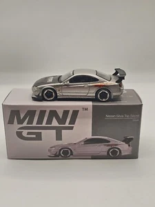 Mini-GT 2023 plateado Nissan Silvia (S15) Top Secret #MGT00545 - Imagen 1 de 5