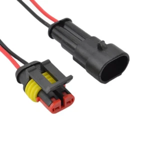 Pair 2Pin Car Boat Sealed Waterproof Electrical Wire Connector Plug Terminal - Picture 1 of 12