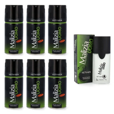Malizia Uomo Vetyver SET 6x150ml DEO +  1x Zusatzartikel 50ml - Bild 1 von 4