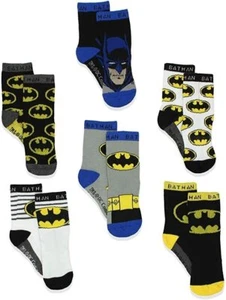 Batman Justice League Baby Toddler Boy's 6 Pack Athletic Crew Socks Kids Gift - Picture 1 of 7