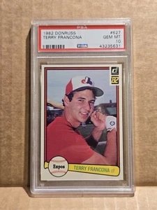 1982 Donruss #627 Terry Francona PSA 10 Gem Mint RC 2000 WINS! - Bild 1 von 2