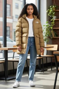 The North Face Hooded Down Gotham Parka Almond butter Puffer Coat Small NWT - Picture 1 of 9