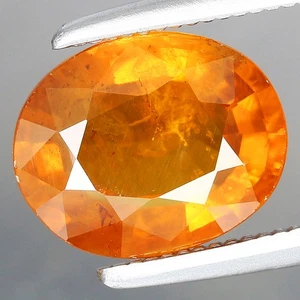 Zaffiro arancione naturale ovale 2,08 ct T.W 8,4 x 6,8 mm Bangkaja Chanthaburi, Thailandia - Foto 1 di 4