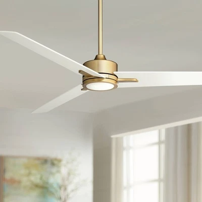 60" Monte Largo Soft Brass LED Ceiling Fan with Remote Control - Image 1 of 4