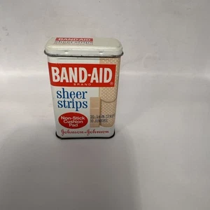 Vintage Band-Aid Tin, Metal, Johnson & Johnson Sheer Strips Tin Empty - Picture 1 of 3