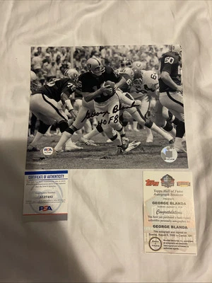 George Blanda Signed Autographed 8x10 2001 Photo File “HOF 81” Inscription PSA - Image 1 of 4