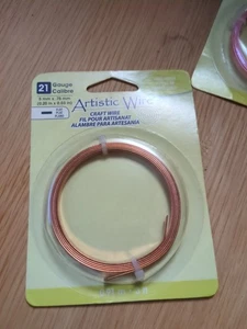 Alambre de cobre desnudo calibre 21 plano 5 mm x 0,75 mm 3 pies de longitud para joyería artesanal - Imagen 1 de 2