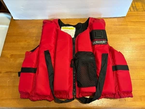 ExtraSport Life Vest Jacket. Adult Medium. Red. Chest 40-43”. Zip. Pocket. - Picture 1 of 9