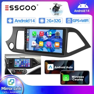 9" Car Stereo For Kia Picanto 2012-2016 Radio Android14 GPS Navi WIFI BT FM +AHD - Picture 1 of 12