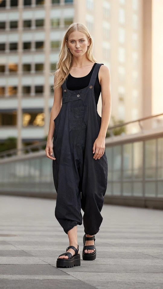 Mono Y2k Negro 100% Algodón Hecho en Nepal Talla Única Its Giving Travel Boho  Foto 1 de 4