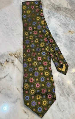 Robert Talbott Lo mejor de su clase corbata de cuello círculos geométricos cosidos a mano seda EE. UU. Foto 1 de 3