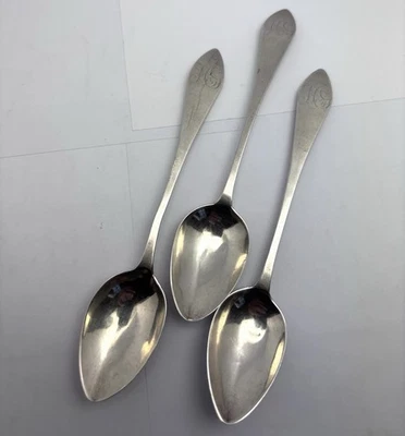 3 cucharas de plata para monedas estadounidenses de la era federal fabricante no identificado IW Bird back 1780 Foto 1 de 4