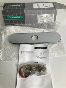 Hansgrohe Steel 10" Escutcheon Plate For Single Hole Kitchen Faucets - 14019861 - Picture 1 of 5