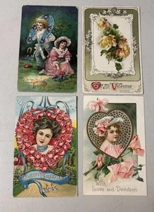 "Antike Valentinspostkarten 1909-1911 Lot 4 - Bild 1 von 10