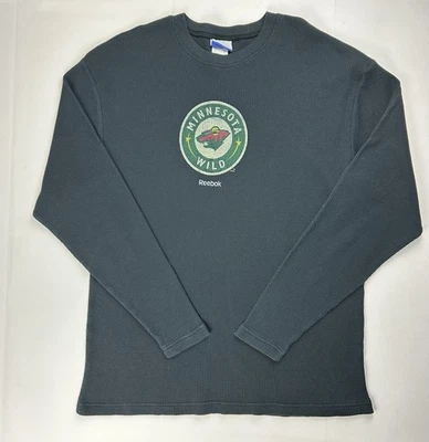 Camisa tejida gofre manga larga Reebok Minnesota Wild para hombre XL NHL hockey negra Foto 1 de 4