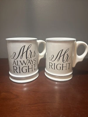 Juego de tazas de café Mr And Mrs Always Right nuevo sin etiquetas Foto 1 de 4