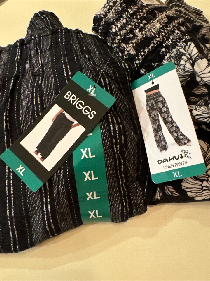 BRIGGS Women's Large Relaxed fit Estilo Style pant Rayon-Linen fabric