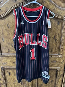 Derrick Rose Bulls Pinstripe Jersey XL/ Length+2 - Picture 1 of 5