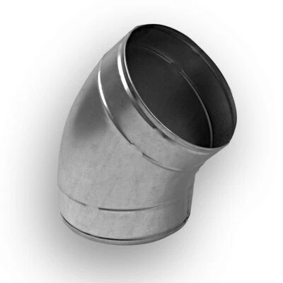 MARKENLOS Bogen Winkel 45° NW 125 ohne Lippe Wickelfalzrohr