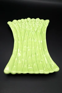 Crate & Barrel Veggie Asparagus Ceramic Serving Platter Tray Dish Spring Easter - Picture 1 of 6