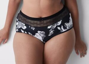NWT - Lane Bryant Black Flora Brief Panties Lace Waist Size 26/28 Retail: $10.50