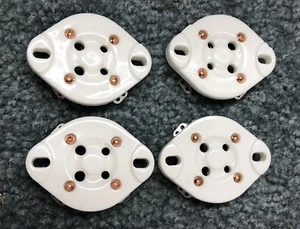 Four new AL811 silver plated 4-pin ceramic socket 811 811A 572 572B 866 2A3 etc - Picture 1 of 2