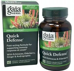 Gaia Herbs Immune Support Quick Defense (40 Vegan Liquid Phyto-Caps) EXP. 1/2026 - Picture 1 of 7