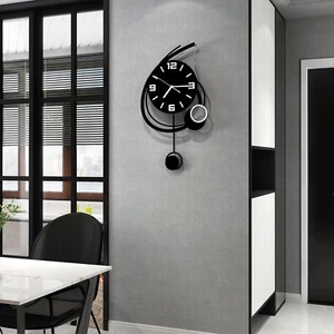 MEISD Dekorative Pendel Wanduhr batteriebetrieben 20,5 in moderner Wanduhr - Bild 1 von 5