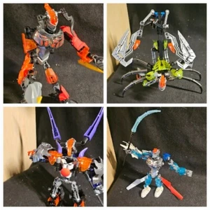 LEGO Bionicle Hero Lot Of 4 Figures Weapons Incomplete Some Pieces Missing - Picture 1 of 17